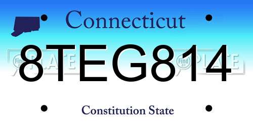 8TEG814 Connecticut License Plate