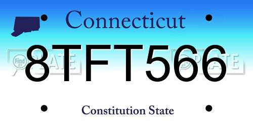 8TFT566 Connecticut License Plate