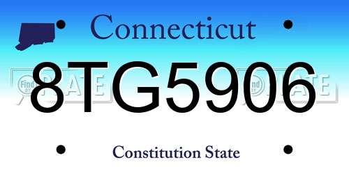 8TG5906 Connecticut License Plate