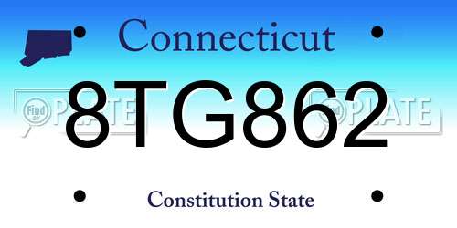 8TG862 Connecticut License Plate