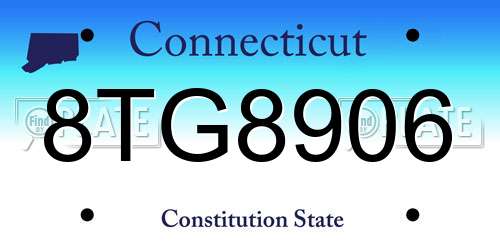 8TG8906 Connecticut License Plate