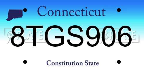 8TGS906 Connecticut License Plate