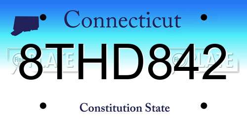 8THD842 Connecticut License Plate