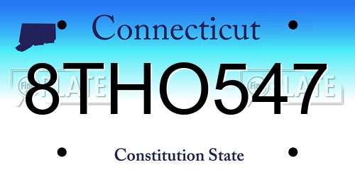 8THO547 Connecticut License Plate