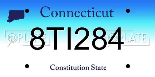 8TI284 Connecticut License Plate