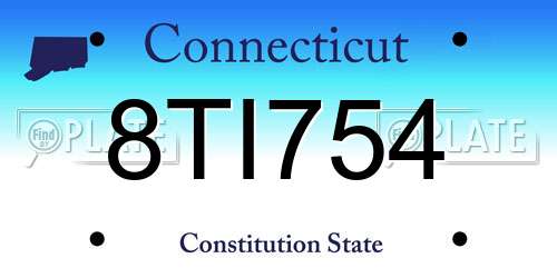 8TI754 Connecticut License Plate