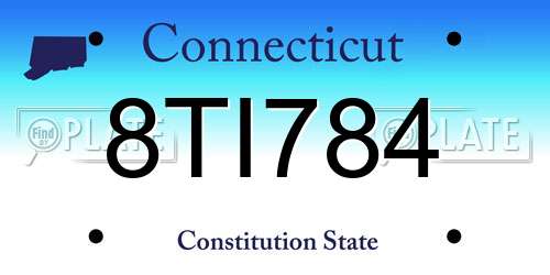 8TI784 Connecticut License Plate