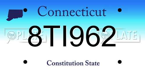8TI962 Connecticut License Plate