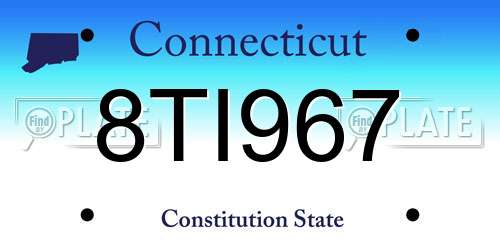8TI967 Connecticut License Plate