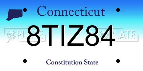 8TIZ84 Connecticut License Plate