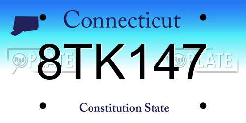 8TK147 Connecticut License Plate