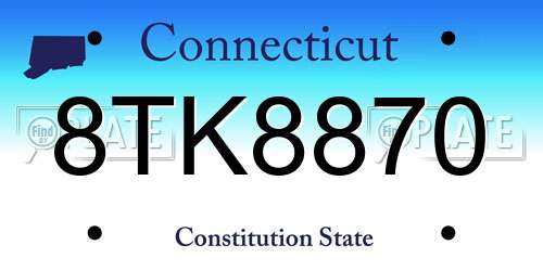 8TK8870 Connecticut License Plate