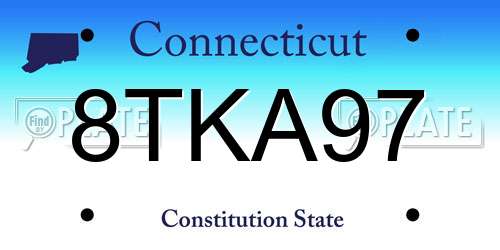 8TKA97 Connecticut License Plate