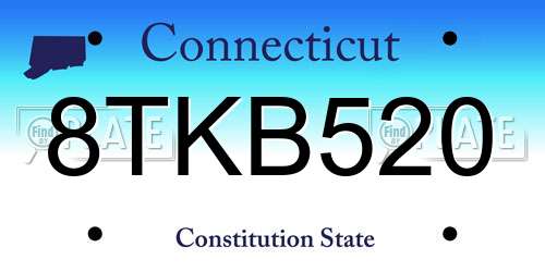 8TKB520 Connecticut License Plate