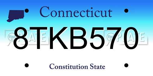 8TKB570 Connecticut License Plate