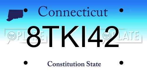 8TKI42 Connecticut License Plate