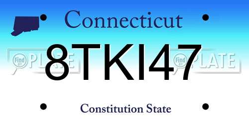 8TKI47 Connecticut License Plate