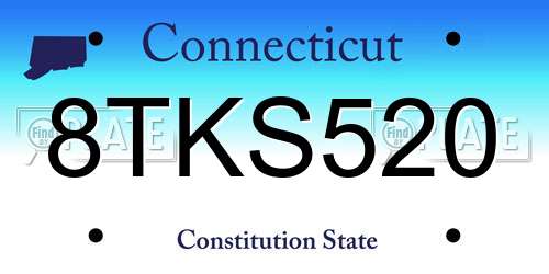 8TKS520 Connecticut License Plate