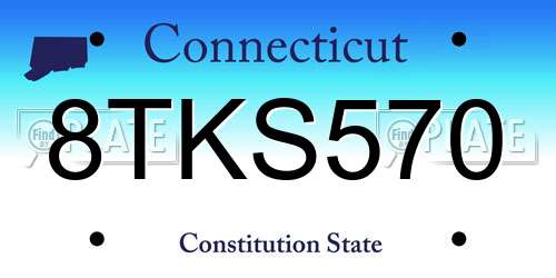 8TKS570 Connecticut License Plate
