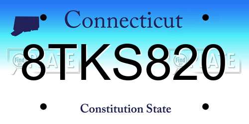 8TKS820 Connecticut License Plate