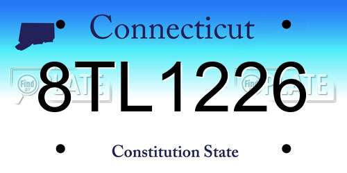 8TL1226 Connecticut License Plate