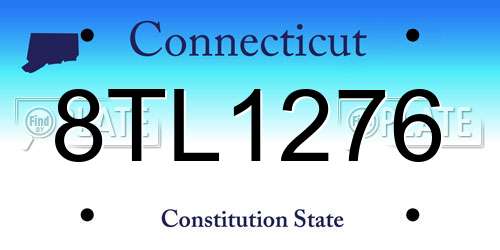 8TL1276 Connecticut License Plate