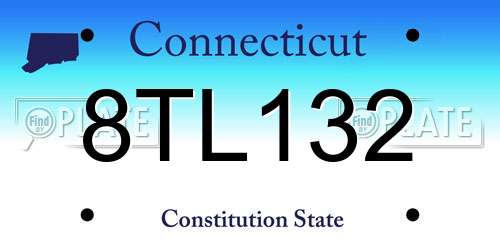 8TL132 Connecticut License Plate