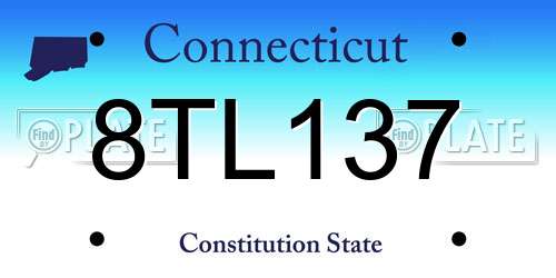 8TL137 Connecticut License Plate