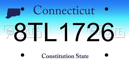 8TL1726 Connecticut License Plate