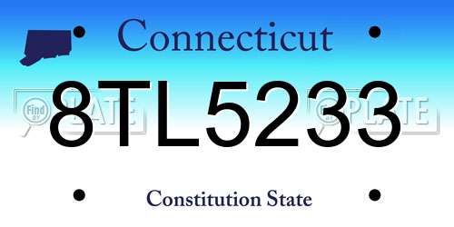8TL5233 Connecticut License Plate