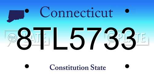 8TL5733 Connecticut License Plate