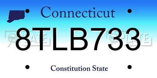 8TLB733 Connecticut License Plate