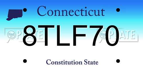 8TLF70 Connecticut License Plate