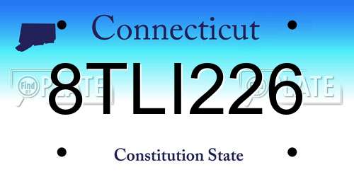 8TLI226 Connecticut License Plate