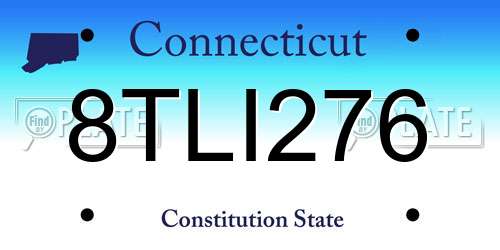 8TLI276 Connecticut License Plate