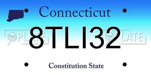 8TLI32 Connecticut License Plate