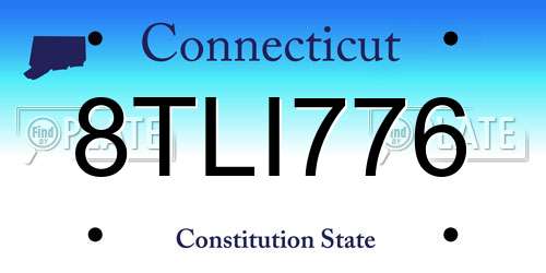 8TLI776 Connecticut License Plate