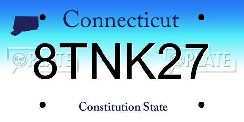 8TNK27 Connecticut License Plate