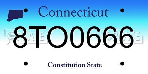 8TO0666 Connecticut License Plate