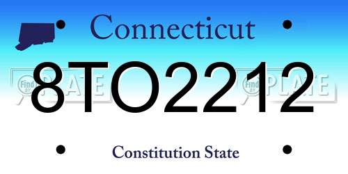 8TO2212 Connecticut License Plate