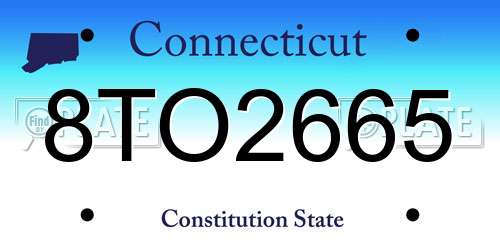8TO2665 Connecticut License Plate