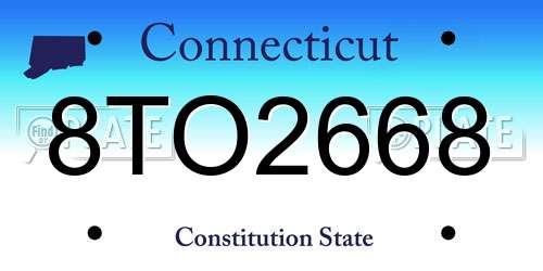 8TO2668 Connecticut License Plate