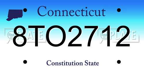 8TO2712 Connecticut License Plate