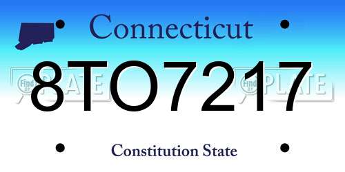8TO7217 Connecticut License Plate