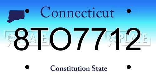8TO7712 Connecticut License Plate