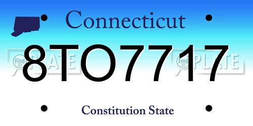 8TO7717 Connecticut License Plate