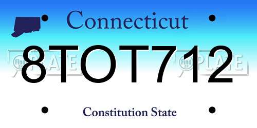 8TOT712 Connecticut License Plate