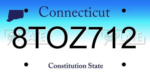 8TOZ712 Connecticut License Plate