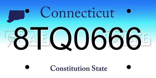 8TQ0666 Connecticut License Plate