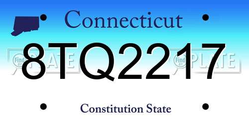 8TQ2217 Connecticut License Plate
